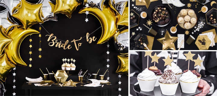  Décoration pour enterrements de vie de jeune fille Gold Stars - Les classiques pour la table 1