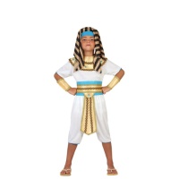 Costume de pharaon égyptien doré et bleu pour enfant