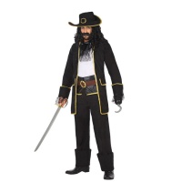 Déguisement de pirate noir pour homme