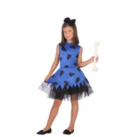 Costume bleu d'homme des cavernes pour filles