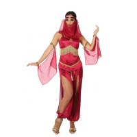 Costume de danseuse arabe rouge pour femme