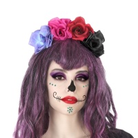 Serre-tête de roses colorées Catrina