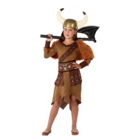 Costume de viking nordique marron pour fille