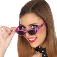 Lunettes roses à pois des années 60