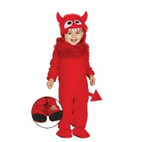 Costume de petit monstre rouge pour bébé