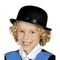 Chapeau melon noir pour enfant - 55 cm