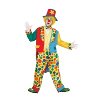 Déguisement de clown à pois avec chapeau pour homme