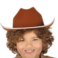 Chapeau marron de cowboy pour enfants - 55 cm