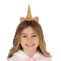 Serre-tête licorne doré pour enfant