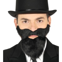 Barbe noire avec moustache