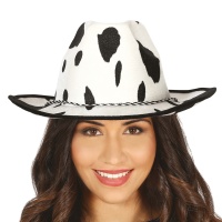 Chapeau de cowgirl blanc et noir - 57 cm