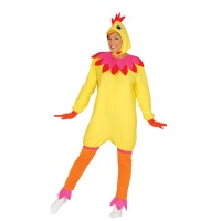 Costume de coq jaune pour femme