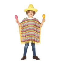 Poncho mexicain traditionnel pour enfant