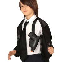 Holster noir de police avec pistolet pour enfant