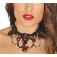 Collier avec rubis rouges