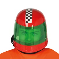 Casque rouge de pilote de course - 56 cm