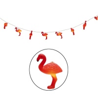 Guirlande de flamants roses avec lumière LED - 1,65 m