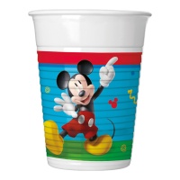 Verres Mickey bleus de 200 ml - 8 unités