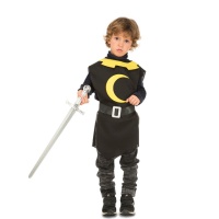 Costume de casaque médiévale noire pour enfant