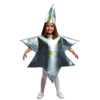 Costume d'étoile de Noël argentée pour enfants