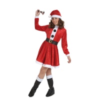 Costume de Mère Noël avec couvre-bottes pour fille