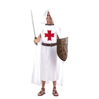 Costume de chevalier templier avec capuche pour homme