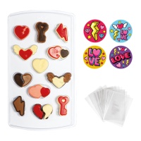 Kit de Coeurs pour chocolats - Décorer - 40 unités