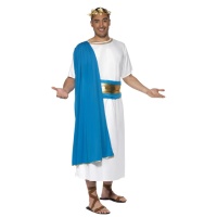 Costume de sénateur romain bleu pour homme