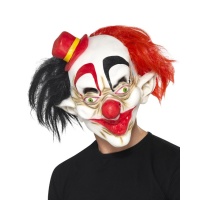 Masque de clown avec chapeau et cheveux