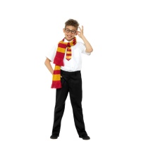 Ensemble de magicien Harry pour enfant avec lunettes, écharpe et cravate