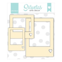 Chipboard de Polaroid coeur - Artis decor - 3 pièces