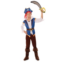 Costume de pirate aventurier bleu pour garçon