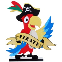 Centre de table perroquet pirate de 20 x 15 x 4 cm