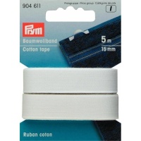 Ruban de 1,5 cm en coton blanc - Prym - 5 m