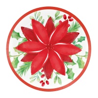 Assiettes de Noël à Motif Fleur de Pâques de 18 cm - 8 unités