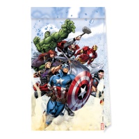 Sacs en papier des Avengers en action de 23,5 x 13 x 7 cm - 4 unités