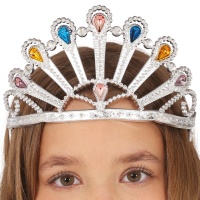 Tiare de princesse avec pierres multicolores