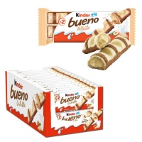 Kinder Bueno de chocolat blanc fourré de crème de noisettes - Kinder - 30 unités