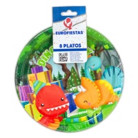 Assiettes de collection Dino Party de 18 cm - 8 unités