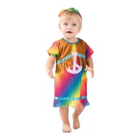 Déguisement de hippie de la paix pour bébé fille