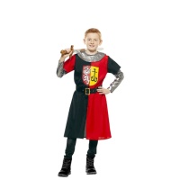 Déguisement de chevalier médiéval rouge et noir pour enfant