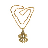 Collier doré avec symbole du dollar