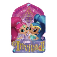 Invitations Shimmer and Shine - 8 unités