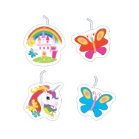 Bougies de Licorne de 2,5 x 2 cm - 4 unités