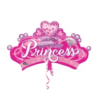 Ballon silhouette XL de Princesses en forme de couronne de 48 x 81 cm - Anagram