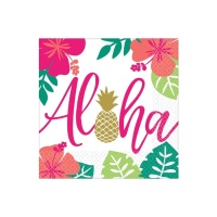 Serviettes Aloha de 16,5 x 16,5 cm - 16 unités