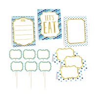 Pack de décoration bleue - 12 unités