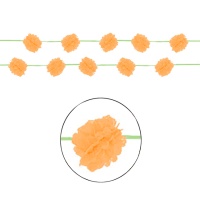 Guirlande de pompons orange Hindou - 2 unités