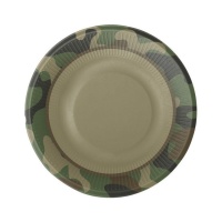 Assiettes Camouflage Militaire de 18 cm - 8 unités