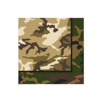 Serviettes de Camouflage Militaire de 16,5 x 16,5 cm - 16 unités